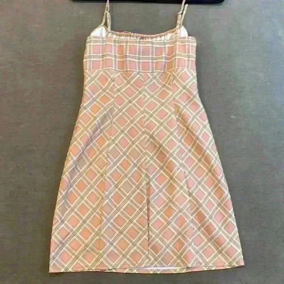 NWT Le Lis Dusty Peach Plaid Dress - Picture 7 of 7